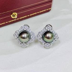 ถาดต่างหูเงินแท้ S925 สำหรับทำเครื่องประดับมุก DIY รุ่น 22423 พร้อมลูกปัดทรงกลมขนาด 11-12 มม. เครื่องประดับเงินแฟชั่น ต่างหูเปล่าสำหรับใส่ลูกปัด - Product Image 2