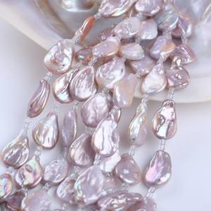 Perlas Sueltas de Agua Dulce Naturales de 18 cm, 13-15 mm, Blancas, Barrocas, de Zhuji, en Forma de Pera, para Manualidades - Product Image 2