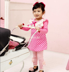 Ropa Infantil al por Mayor, Vestido Casual de Encaje con Mangas Largas y Estampado de Puntos al Estilo Inglés para Niñas Pequeñas, de Fabricante Chino - Product Image 3