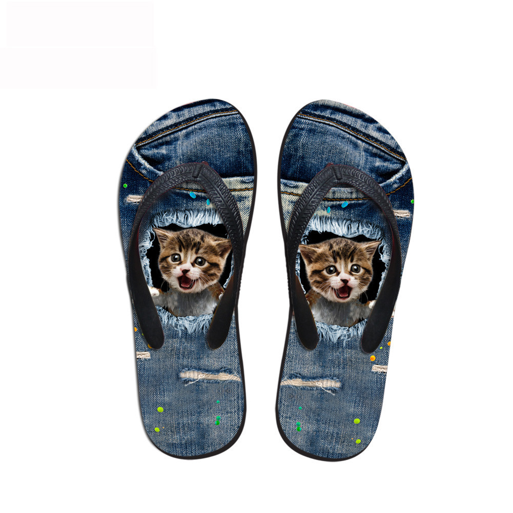 Cheap Printing Flat Shoes Women Flip Flop Slippers Thick-soled Ladies Filpflops