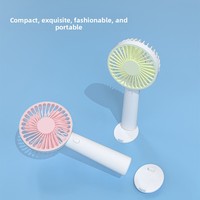 Mini ventilateur portable USB rechargeable avec support de téléphone, 3 vitesses, design silencieux, pour bureau, dortoir, cadeau idéal pour étudiants et influenceurs
