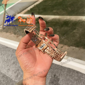 นาฬิกาข้อมือควอตซ์ทรงสี่เหลี่ยมผืนผ้าสำหรับผู้หญิง ยี่ห้อ H รุ่นโบราณหรูหรา ลายการ์ตูน สายสแตนเลสสตีลขนาด 16 มม. กันน้ำ ตัวเรือนโลหะผสม กลไก Ronda - Product Image 6