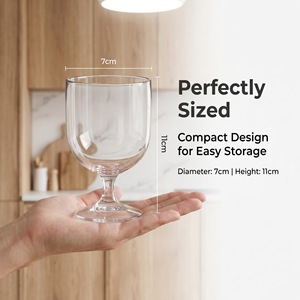 Copa de Brandy de Plástico PS Irrompible, Copa de Vino de Tallo Corto, Copa de <span class=keywords><strong>Whisky</strong></span> Reutilizable para Bar, Bodas, Fiestas, Picnic - Product Image 1