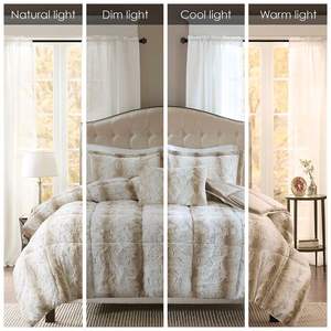 DB 4PC Faux Fur <b>Comforter</b> <b>Set</b> Soft Floral Solid Print for Home Wedding Hotel Hospital Available Queen King for Spring Winter - Product Image 4