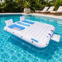Plateforme flottante gonflable en PVC pour 4 personnes, personnalisable, pour plage, piscine, fêtes aquatiques, usage extérieur