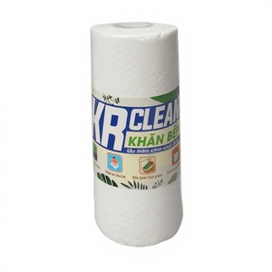 Rouleau de papier essuie-tout de cuisine jetable écologique 2 plis en pâte de bois vierge, super absorbant pour l'élimination de la graisse et le nettoyage domestique - Product Image 1