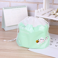 Sac à cordon transparent givré en plastique Pochette à cordon transparente pour enfants avec logo imprimé personnalisé