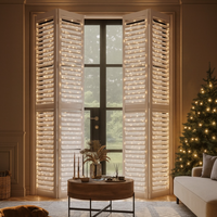 En gros Jalousie Persienne Porte Coulissante fenêtres Volet Pouce PVC Faux Bois Plantation Volets