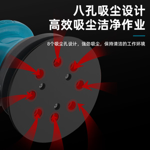 Lijadora de Disco de 18V con Batería de Litio Recargable Profesional de 125mm con Bolsa para Polvo Incluida - Product Image 4