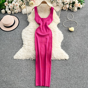 Elegantes Dreidimensionales Blumenkleid für Damen, Langes Strickkleid mit Elastischer Taille und Hüfte - Product Image 4
