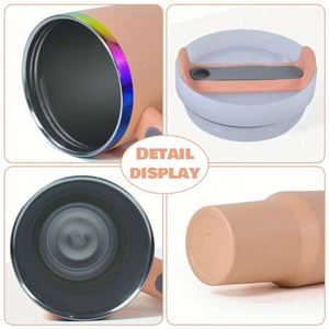 Vasos Térmicos Personalizados Más Vendidos con Aislamiento, Vasos de 40 oz con Revestimiento Inferior Arcoíris y Asa para Grabado Láser - Product Image 3