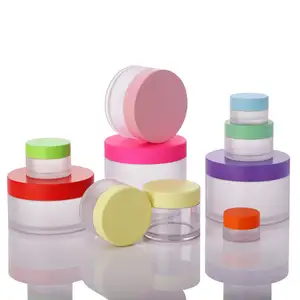 Индивидуальные продукты, герметичные прозрачные толстые круглые контейнеры для пудры с кремом для губ, косметические банки с цветными крышками