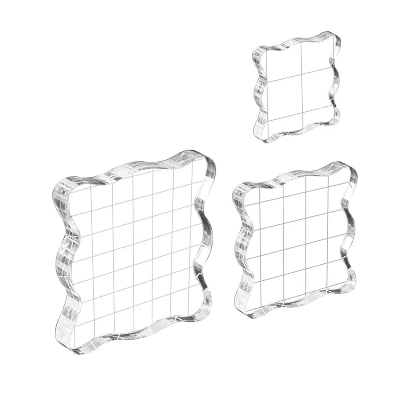 Полностью прозрачные акриловые блоки для штампов с сеткой, прозрачные акриловые блоки для штампов, коврик для скрапбукинга, рукоделия, изготовления