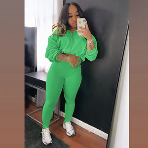 חורף בסתיו נשים תלבושות של בגדי עור וחותלות 2 חתיכה התאמת ערכות נשים jogers להגדיר שתי חתיכות נשים jogers להגדיר שתי חתיכות נשים בגדים - Product Image 4