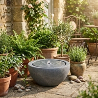 Petite fontaine d'eau électrique en résine pour intérieur et extérieur avec lumières dansantes, design Feng Shui, fonction relaxante