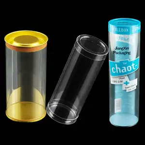 Wholesaler Clear Plastic Cylinder Box PET PVC PP Round Plastic Boxes Tube Packaging Box For Candy Chocolate Cookie