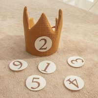 Vente en gros PTZ1463 Chapeau couronne en coton pour enfants de 1 à 6 ans Décoration de fête d'anniversaire pour bébé