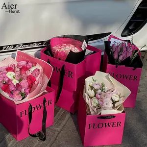 Aierflorist hotpink День матери букет цветов подарок Английский алфавит мешок и цветок бумага упаковка розовый