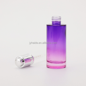 30 ml mor cam şişe için bir ölçek pipet ve meme özü yağı serumu ile işaretlenmiş 18mm 18/415 alüminyum kabuk basın damlalık. - Product Image 2