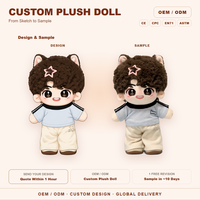 Pince à cheveux personnalisée en forme d'oreilles de chat en peluche, motif étoile, bleu, crème, pantalon, cadeau de collection, vente en gros
