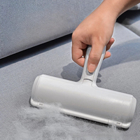 Rouleau réutilisable et portable en plastique pour enlever les poils d'animaux, brosse bidirectionnelle pour enlever les poils de chien et de chat, poignée ergonomique, lavable