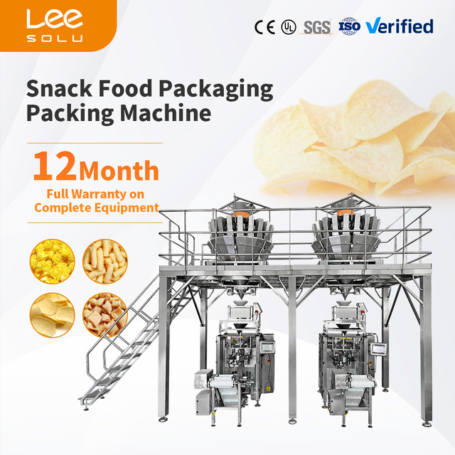Automatic Multi Head Weigher Snack Food Vffs Packing Machine With Metal Detector Potato Chips Packaging Packing Machine