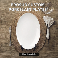 Vente en gros assiettes à sublimation en céramique clair de lune Prosub Classic 6 ''10'' plat en porcelaine blanche écologique imprimé de logo personnalisé