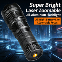 Lampe torche LED rechargeable haute puissance, zoom, étanche, 5 modes, lampe de poche portable pour le camping, les situations d'urgence, l'utilisation en extérieur
