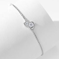 Bracelet Rochime en argent sterling 925 avec mini-diamant de laboratoire en forme de gourde, bijou délicat porte-bonheur pour femme, idéal pour porter en superposition