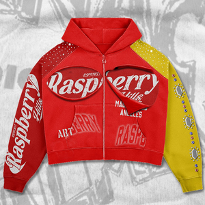 Ensemble de survêtement à capuche color block framboise avec fermeture éclair intégrale, coupe ample, style streetwear, sweat-shirt et pantalon avec logo imprimé - Product Image 2