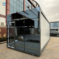 Maison conteneur de 20 pieds, maison préfabriquée conteneur avec toit isolé, porte en verre pour complexe hôtelier de luxe, maison conteneur mobile