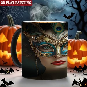 Taza de cerámica que cambia de color con el calor, 11 oz, negra mate, para sublimación, taza mágica para el hogar, la oficina o como regalo. - Product Image 6