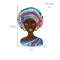 Patch de broderie de fille noire à la mode Applique de broderie pure Patch thermocollant pour jeans et chemises pour artisanat