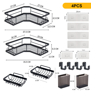 Wall Mounted Bathroom&amp;<strong>Kitchen</strong> Organizer Rack Bathroom <strong>Shower</strong> Organizer Suction Storage With Soap Holder <strong>Shower</strong> Caddy Shelf - Product Image 6