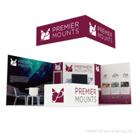 Stand d'exposition TANFU 20x20 en aluminium et tissu, stand de salon professionnel avec installation facile et couleur personnalisée, modèle TF19062804