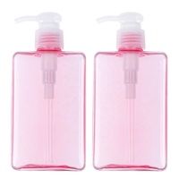 Bouteille carrée en plastique avec pompe à lotion de 100 ml, 200 ml, 300 ml pour shampoing, après-shampoing et gel douche