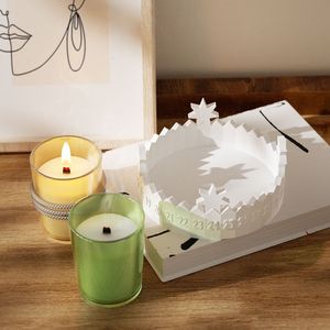 INTODIY Calendario Número Adviento Cuenta regresiva Bandeja Ornamento Molde de silicona Anillo Lucky Star Candle Stand Molde de yeso - Product Image 3