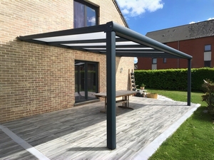 Kit de pergola en aluminium blanc RAL9016, toit de véranda, panneaux en polycarbonate, vente en gros B2B - Product Image 1