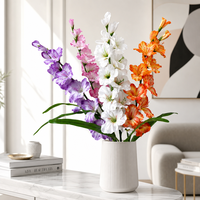 Bunga Gladiolus Buatan Tunggal dari Sutra untuk Dekorasi Pernikahan, Luar Ruangan, Rumah, Properti Fotografi, Grosir