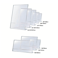 Supports de signalisation inclinés, présentoirs de menu de table, présentoirs de prospectus, présentoirs en acrylique transparent double face, supports de signalisation en acrylique en forme de T