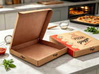 Boîtes à pizza carrées personnalisées imprimées, qualité alimentaire, biodégradables, pour pizzerias et restaurants