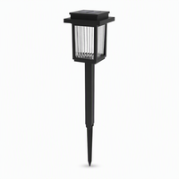 Lampe solaire de jardin noire pour les cours avant, les allées et les parterres de fleurs, LED 3000K, 10 lumens, panneau 2V/110mA, batterie Ni-MH