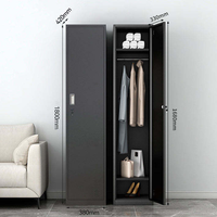 Module de rangement métallique moderne, haut et fin, verrouillable, à porte unique, amovible, pour équipement