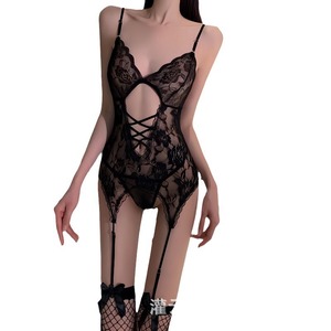 Lencería sexy Manyu, nuevo body de encaje para mujer, uniforme tentador con aberturas, conjunto de pasión sin quitar con entrepierna abierta - Product Image 5