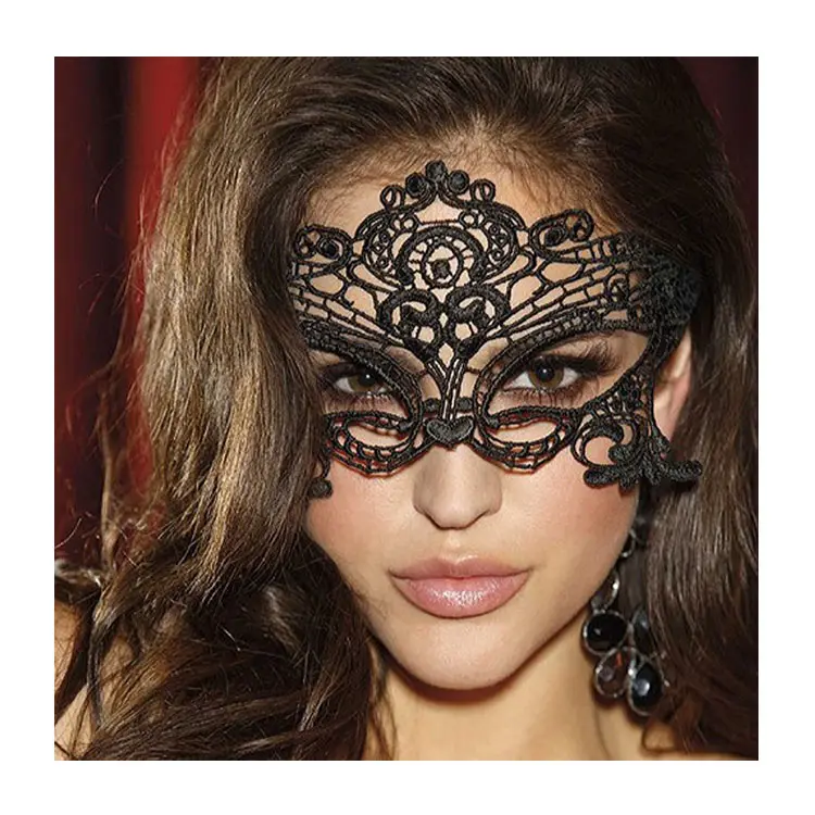 Cheap Halloween Black Lace Eye Mask Sexy Masquerade Mask Halloween Party Decoration 3D Design Womens Black Mask Supplies
