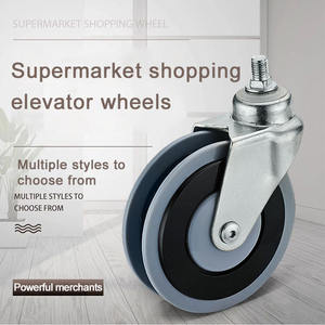 Le chariot à provisions en PU à tige filetée roule sur deux roulettes d'escalator - Product Image 3