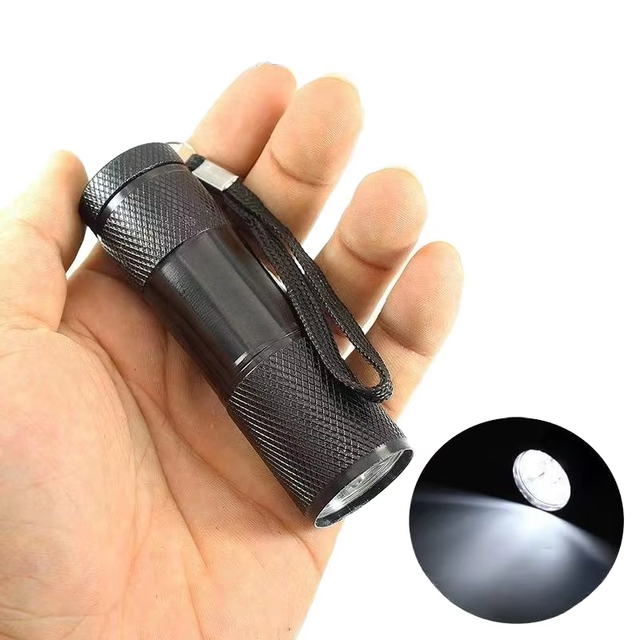 Multi-Color Mini 9LED Pocket UV Torch Flashlight Promotional Gift Metal LED Torch