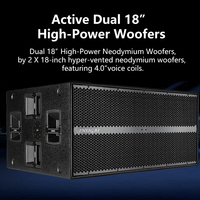 SUB 9006 2x18 pouces 7200W Caisson de basses actif haute puissance Haut-parleurs professionnels Équipement audio Double caisson de basses 18 pouces