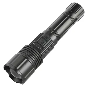 Outdoor 1500 lumen zoomable flashlight waterproof p50 led USB 20W 18650 battery rechargeable Torch tactical flash light