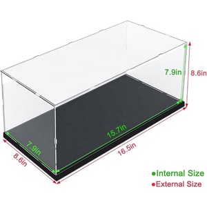 Vitrina <span class=keywords><strong>de</strong></span> Acrílico Transparente Reforzada para Coleccionables <span class=keywords><strong>de</strong></span> <span class=keywords><strong>Lego</strong></span>, Coche RC 1/18, Caja Transparente a Prueba <span class=keywords><strong>de</strong></span> Polvo con Luz, Interior Negro - Product Image 1